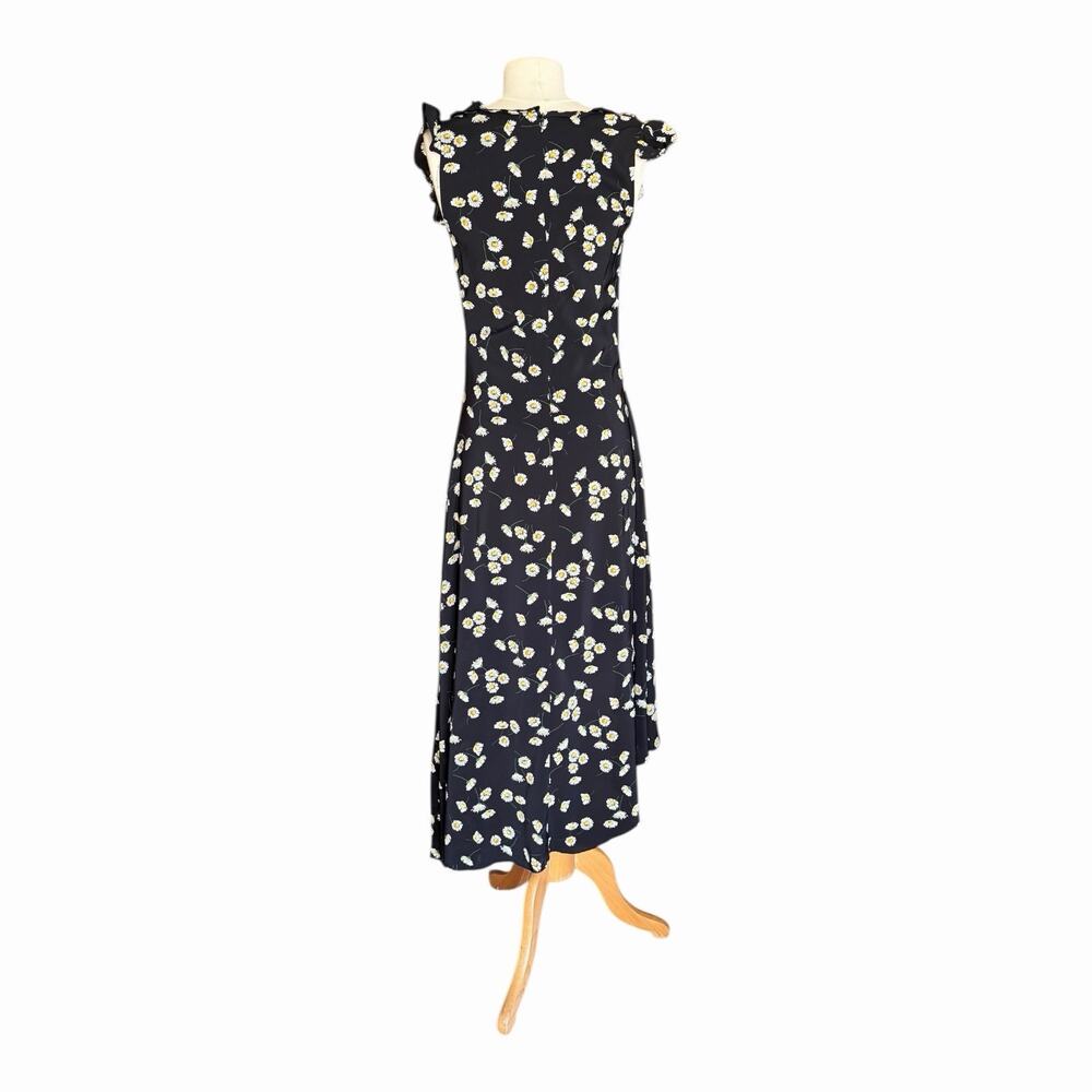 The Kooples Daisy Print Ruffle Straps Asymmetric Hem Midi Dress Size 1 NWT - Picture 9 of 16